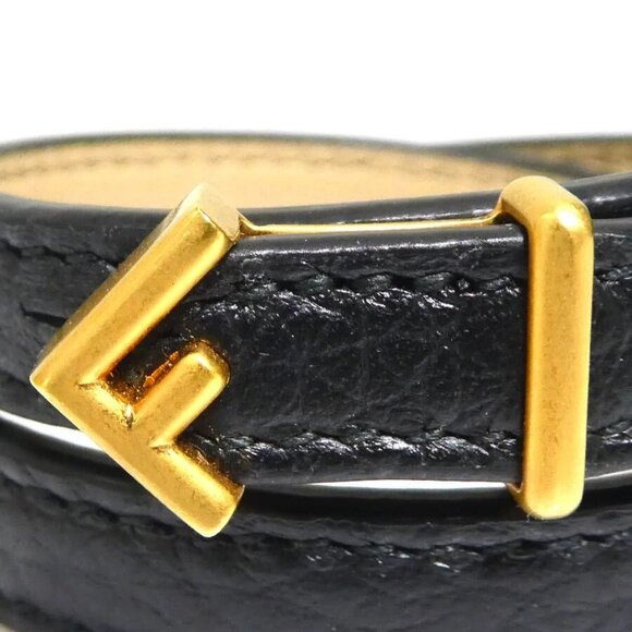 FENDI Bracelet Black/Gold Leather/Metal - r10573g - Picture 5 of 10